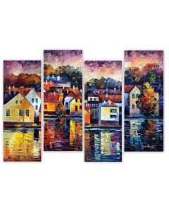 CITY ON RIVER - SET OF 4